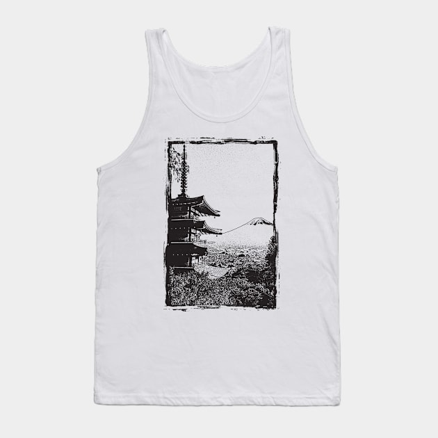 Chureito Pagoda Tank Top by loonylunaART